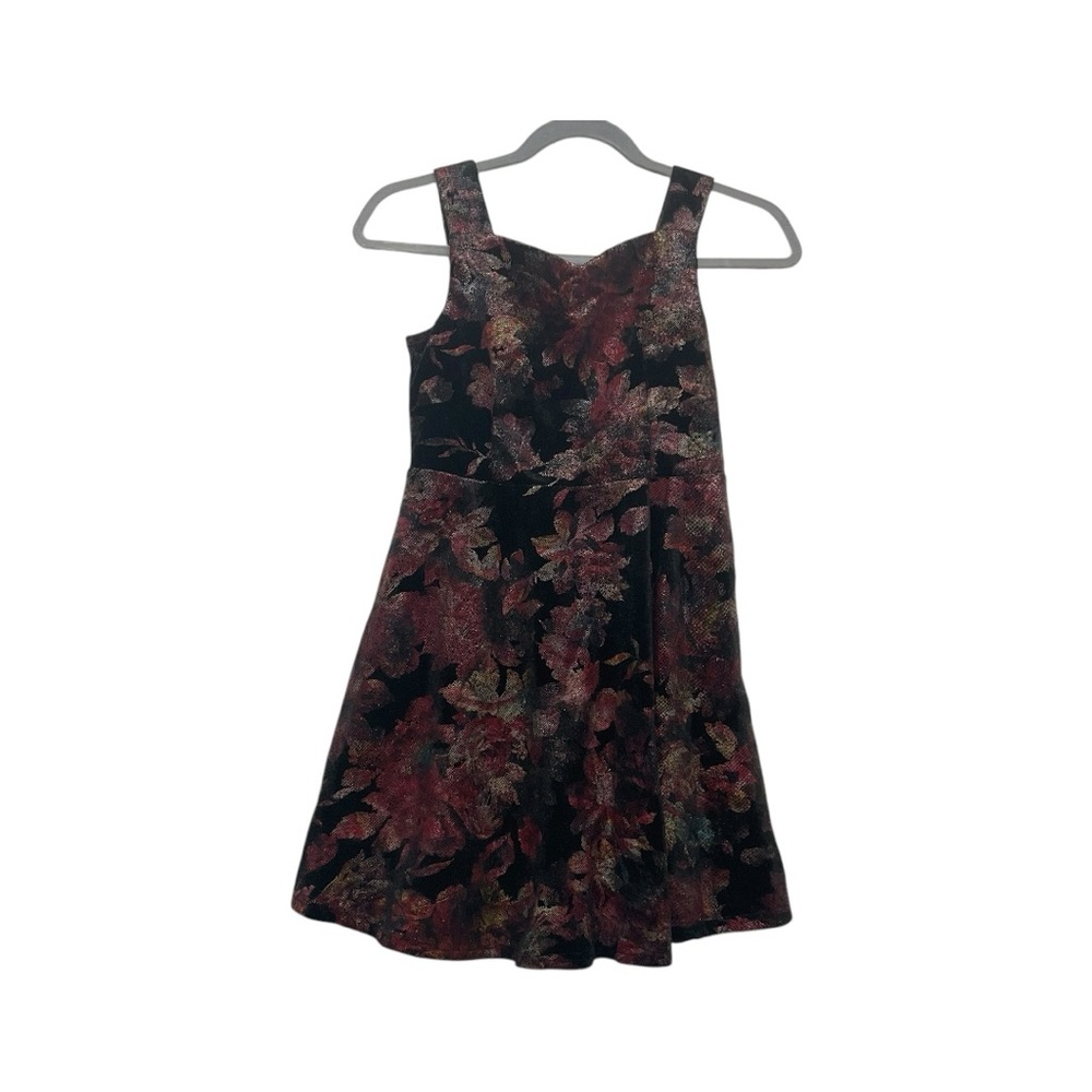 NWT Pastourelle by Pippa and Julie Velour  Floral Shimmer Dress Size 12
